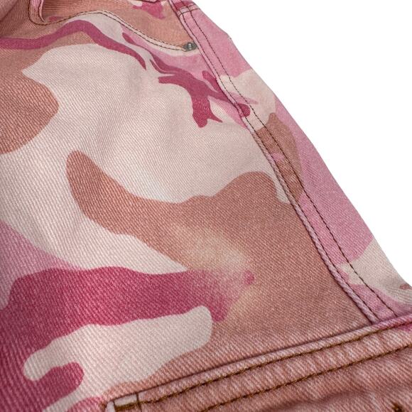 Alessandra Rich Cargo Jeans Womens 24 Pink Camo Cotton Gabardine Pants $825 READ - Picture 11 of 15